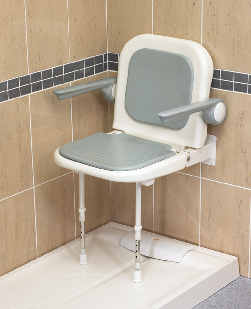 Wall Mount Shower Seat With Arms Standard Size