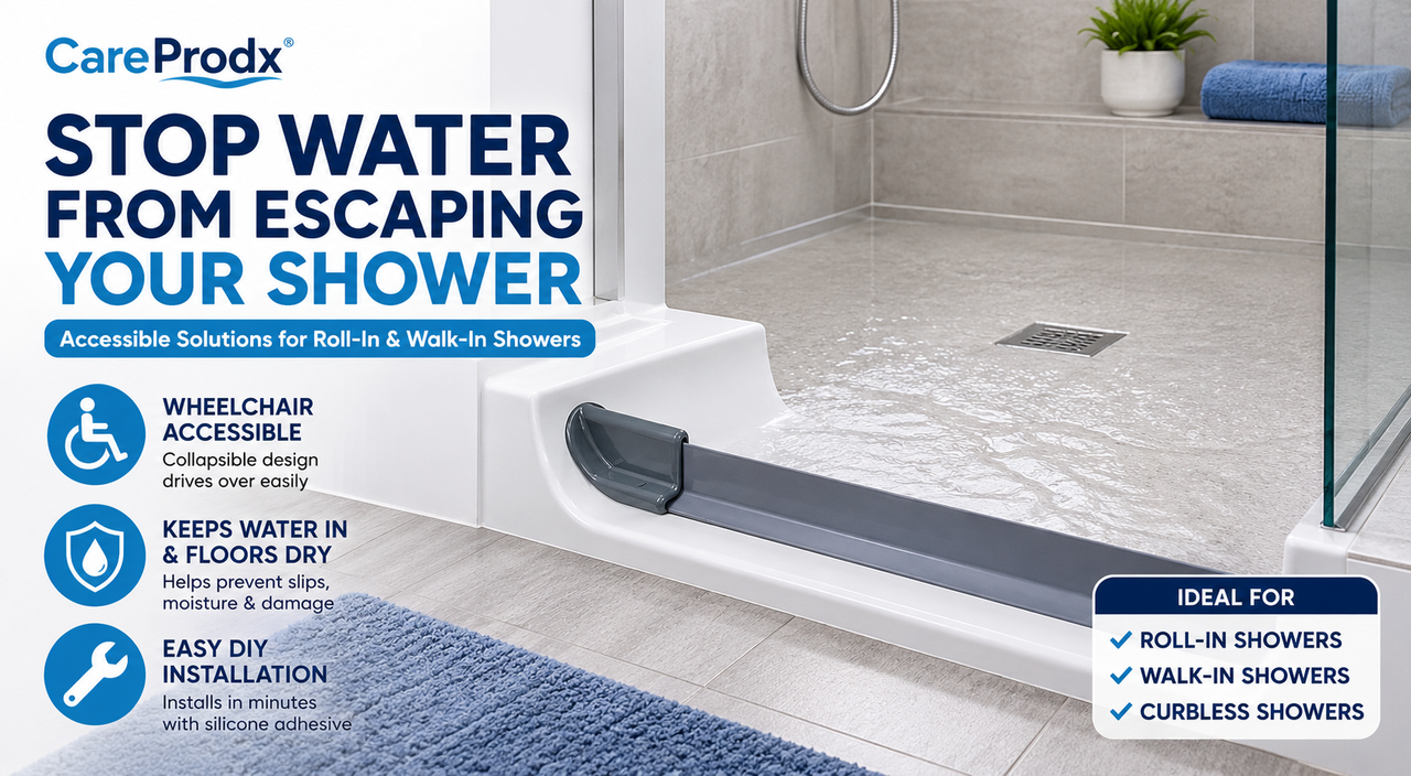 How to Keep Water Inside a Walk-In or Roll-In Shower: Water Stoppers, Dams, and Barriers Explained
