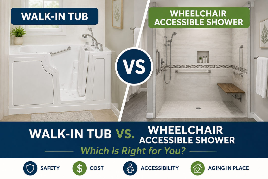 Walk-In Tub vs. Wheelchair Accessible Shower: Which Is Right for Your Bathroom?