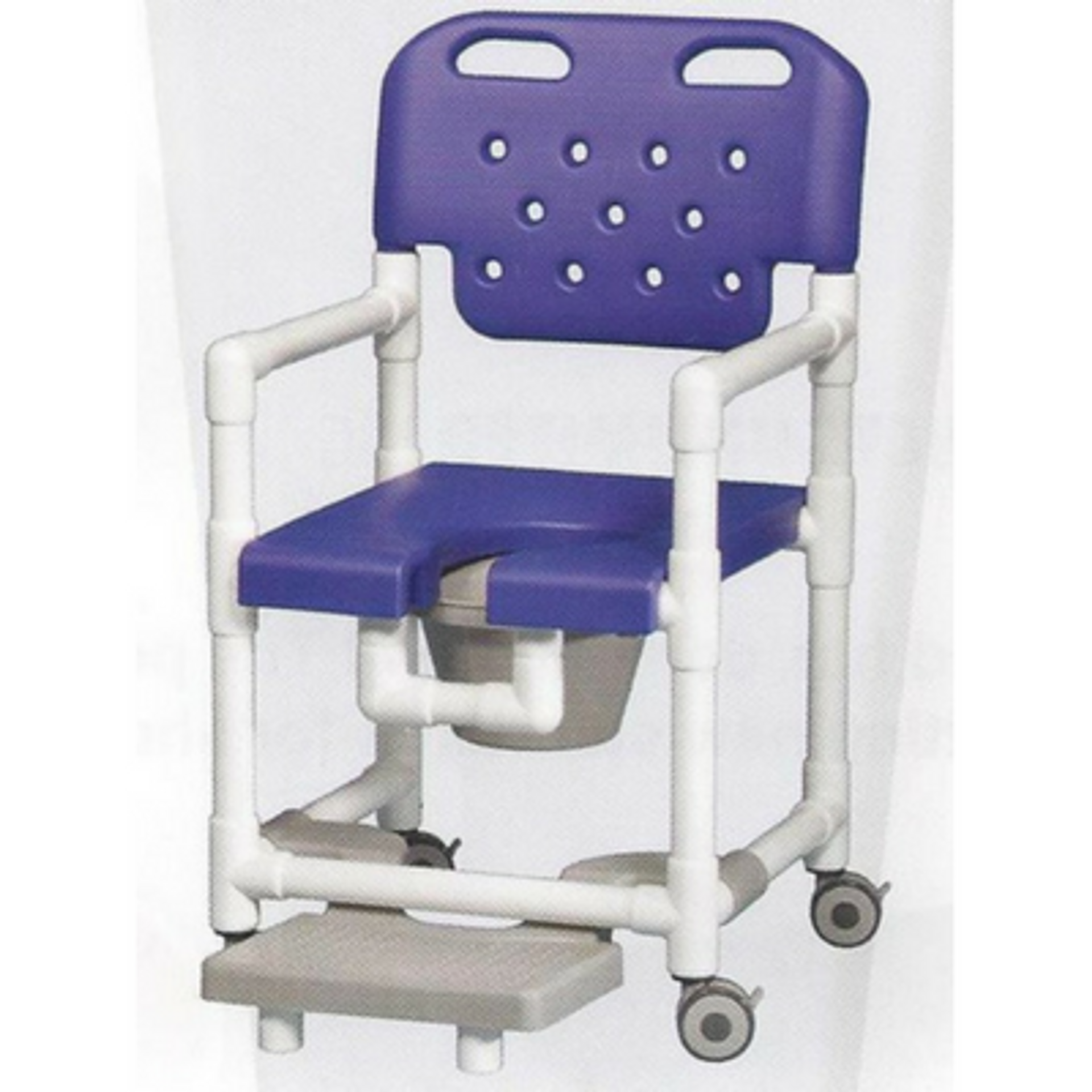 Elite Series Rolling Shower Commode Chair With Footrest