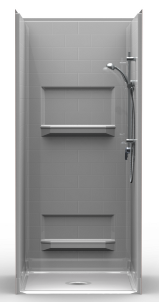 Multi Piece Barrier Free Shower 36 X 36 with Beveled Threshold
