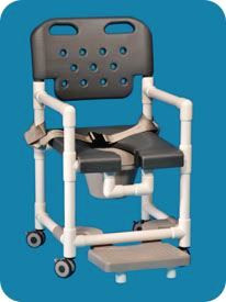 Elite Series Rolling Shower Commode Chair With Footrest and Seat Belt