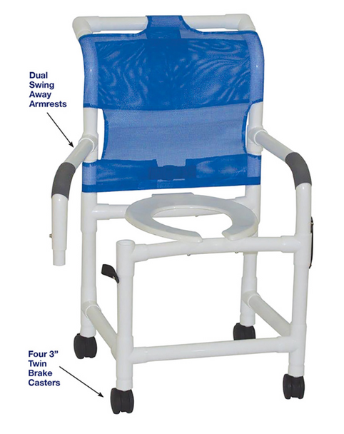 shower chair with drop arms rolling