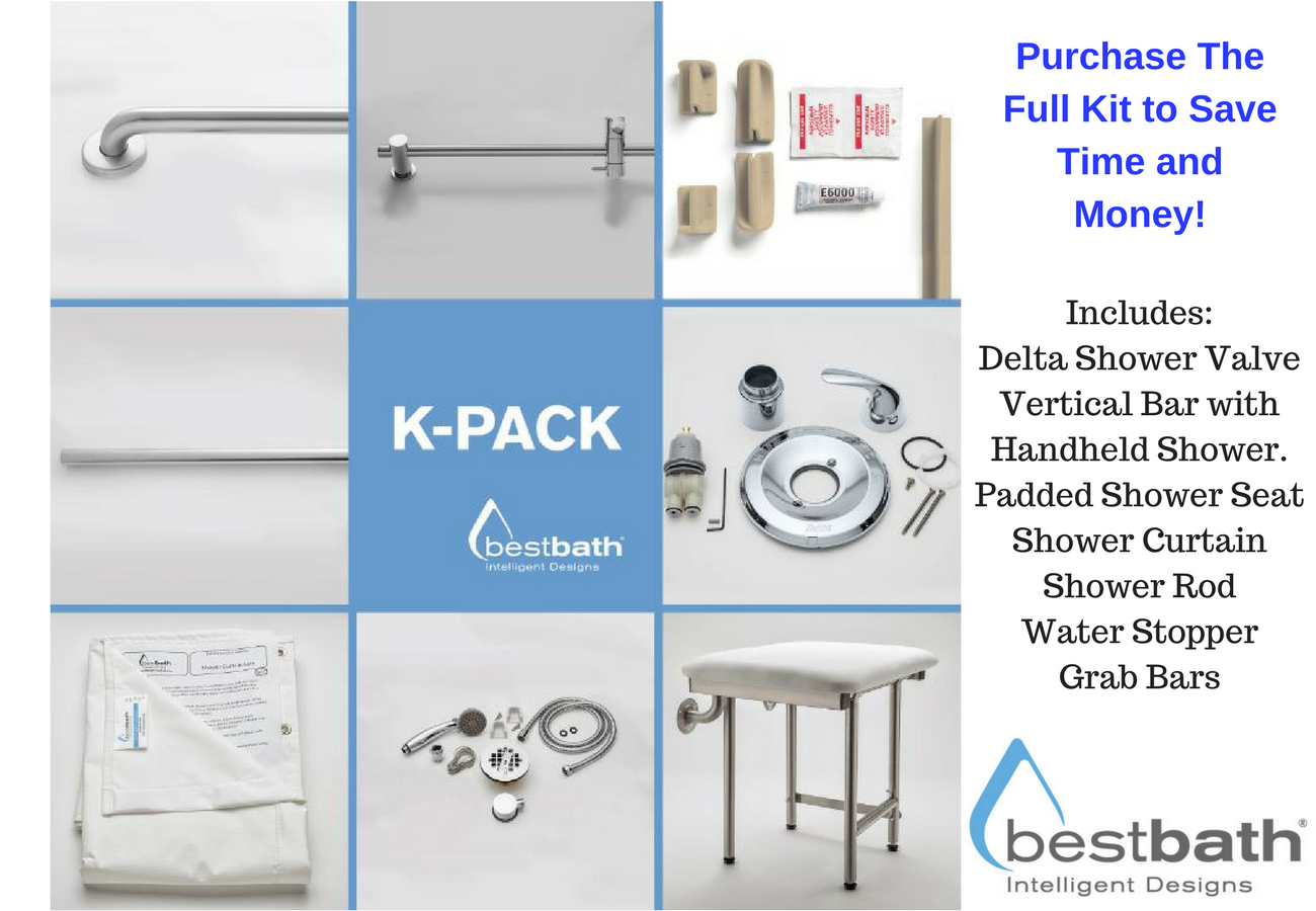 KPACKARXX37: Accessory Package for 63”x37” ADA Roll-In Showers