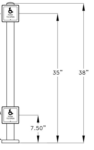 Double Push Plate Bollard 42 Tall