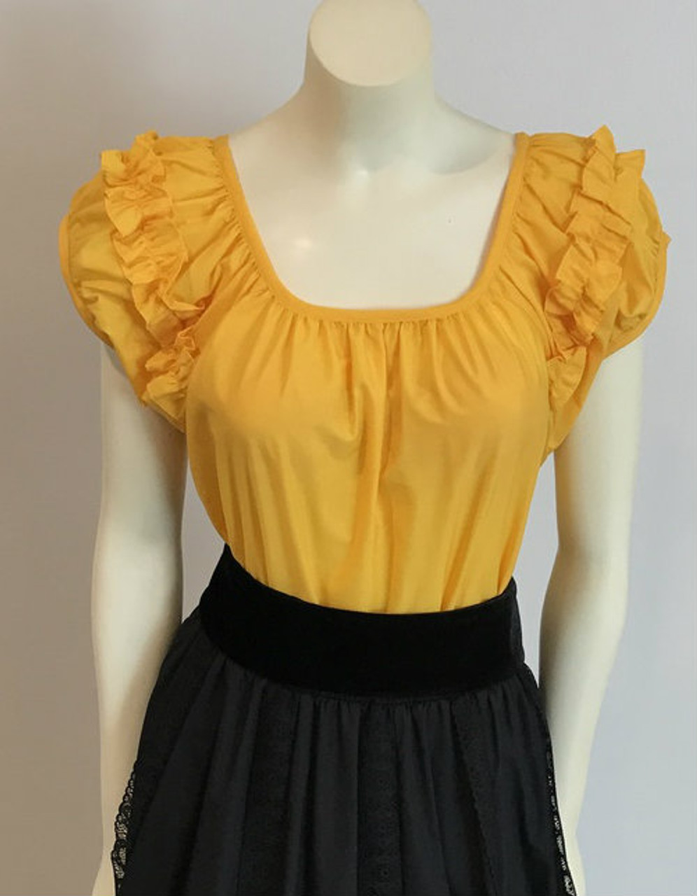 yellow ruffle blouse