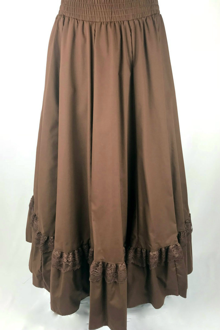 brown lace skirt