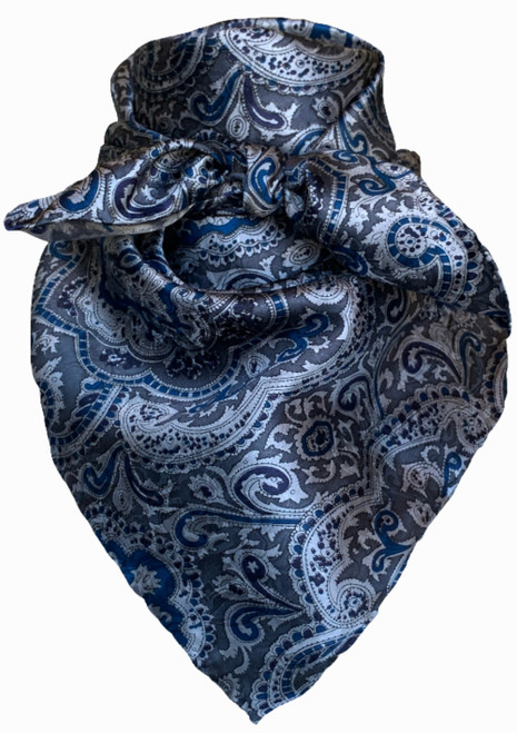 Paisley Blue and Silver