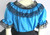 Lace Trim Ruffle Top - Turquoise/Black