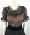 Lace Trim Ruffle Top - Brown/Black