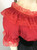 Lace Trim Ruffle Top - Red