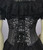 Steel Boned Black/Silver Waspie Corset 