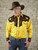 Men's 2-Tone Yellow & Black Floral Embroidery Western Shirt