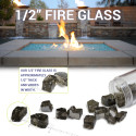 1/2 inch Gray Reflecting Premium Fire Glass 4