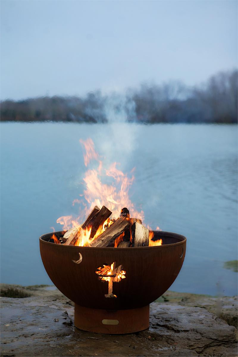 Fire Pit Art Tropical Moon Gas Fire