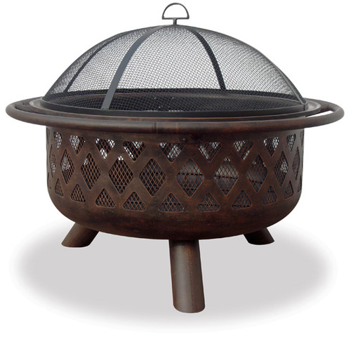 Blue Rhino UniFlame Oil Rubbed Bronze Outdoor Fire Pit with Criss-Cross Design