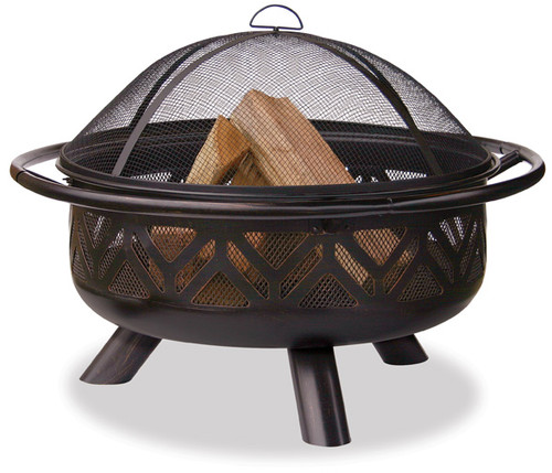 Blue Rhino UniFlame Oil Rubbed Outdoor Firebowl With Geometric Design