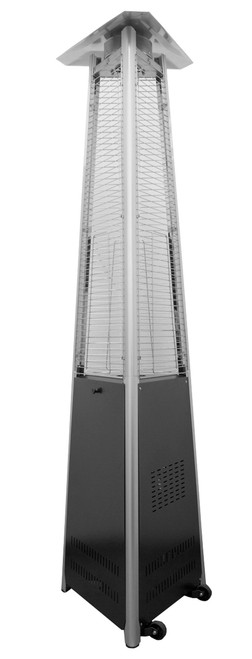 TFPS Patio Heaters 94" Tall Commercial Triangle Glass Tube Heater-Matte Black Patio Heater - TFPS-HLDS01-CGTPC