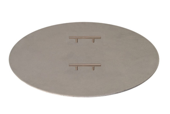 Warming Trends 38" Circular Brushed Aluminum Fire Pit Cover + 2 Handles CCR3843