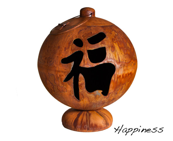 Ohio Flame 37 inch Peace, Happiness, Tranquility Fire Globe Japanese Fire Pit - Patina Finish - OF37FGPHT Iron Fire Pit - Steel Fire Pit The Fire Pit Store Ohio Flame 37 inch Peace, Happiness, Tranquility Fire Globe Japanese Fire Pit - Patina Finish - OF37FGPHT Iron Fire Pit - Steel Fire Pit The Fire Pit Store