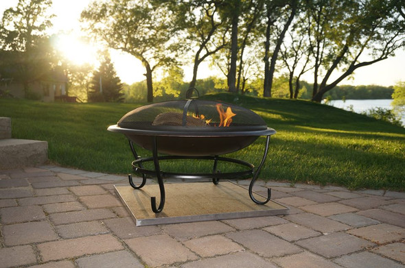 Deck Protect 36 inch by 36 inch Fire Pit Pad and Rack - DP4002 Fire Pit Accessories The Fire Pit Store