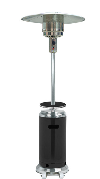 TFPS Patio Heaters 87" Two Tone Outdoor Patio Heater with Table Black & Stainless Steel - HLDS01-SSBLT Patio Heater The Fire Pit Store TFPS Patio Heaters 87" Two Tone Outdoor Patio Heater with Table Black & Stainless Steel - HLDS01-SSBLT Patio Heater The Fire Pit Store