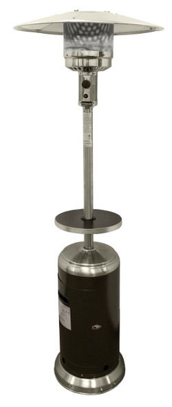 TFPS Patio Heaters 87" Two Toned Stainless Steel Hammered Bronze Patio Heater with Table - TFPS-HLDS01-SSHGT Patio Heater The Fire Pit Store TFPS Patio Heaters 87" Two Toned Stainless Steel Hammered Bronze Patio Heater with Table - TFPS-HLDS01-SSHGT Patio Heater The Fire Pit Store
