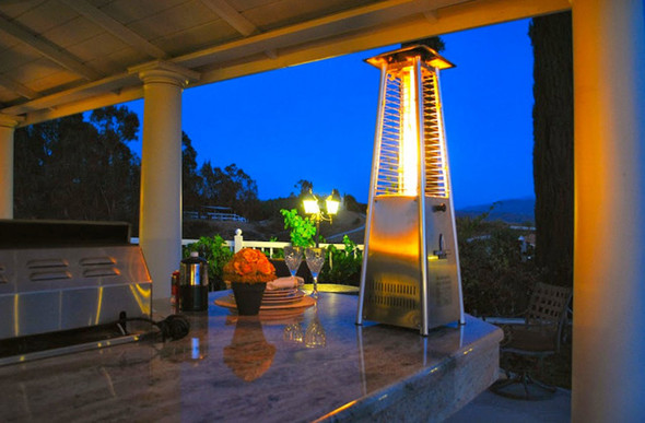 TFPS Patio Heaters 39" Tall Table Top Glass Tube Heater - Stainless Steel Patio Heater - TFPS-HLDS032-GTTSS Patio Heater The Fire Pit Store TFPS Patio Heaters 39" Tall Table Top Glass Tube Heater - Stainless Steel Patio Heater - TFPS-HLDS032-GTTSS Patio Heater The Fire Pit Store