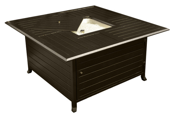 TFPS Square Slatted Aluminum Bronze Fire Pit Table - TFPS-F-1108-FPT Fire Pit Table The Fire Pit Store TFPS Square Slatted Aluminum Bronze Fire Pit Table - TFPS-F-1108-FPT Fire Pit Table The Fire Pit Store