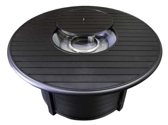 TFPS Round Slatted Aluminum Fire Pit Table - TFPS-F-1350-FPT Fire Pit Table The Fire Pit Store TFPS Round Slatted Aluminum Fire Pit Table - TFPS-F-1350-FPT Fire Pit Table The Fire Pit Store