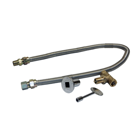 Warming Trends Crossfire Manual Lit System 84K BTU Natural Gas or LP Burner 18" Plate - Fittings - CFB84ALPL18FLKV12 Fire Pit Gas Burner The Fire Pit Store 1