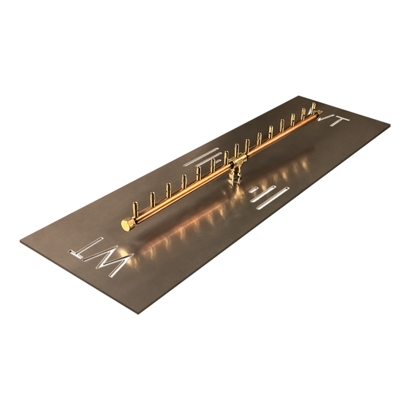 Warming Trends Crossfire 150K BTU Linear Brass 30” Burner System - Pan - Key Valve Kit Fire Pit Gas Burner The Fire Pit Store Warming Trends Crossfire 150K BTU Linear Brass 30” Burner System - Pan - Key Valve Kit Fire Pit Gas Burner The Fire Pit Store
