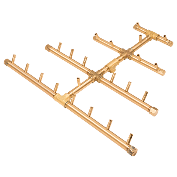 Warming Trends Crossfire 220 BTU Triangular CROSSFIRE™ Brass Burner - CFBTRI220 Fire Pit Gas Burner The Fire Pit Store Warming Trends Crossfire 220 BTU Triangular CROSSFIRE™ Brass Burner - CFBTRI220 Fire Pit Gas Burner The Fire Pit Store