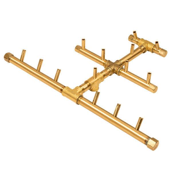 Warming Trends Crossfire 140 BTU Triangular CROSSFIRE™ Brass Burner - CFBTRI140 Fire Pit Gas Burner The Fire Pit Store Warming Trends Crossfire 140 BTU Triangular CROSSFIRE™ Brass Burner - CFBTRI140 Fire Pit Gas Burner The Fire Pit Store