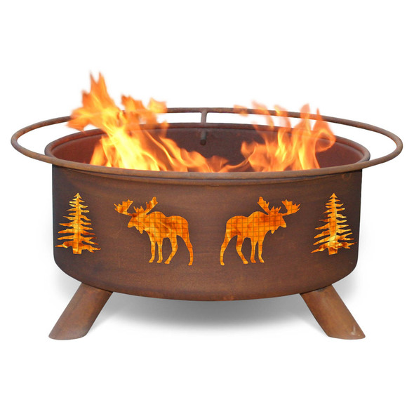 Patina Products - Moose & Tree Fire Pit F108  Patina Products - Moose & Tree Fire Pit F108