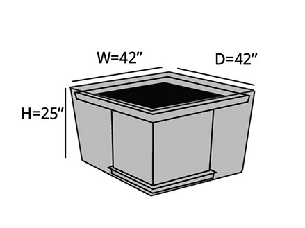 Square Fire Pit Cover Durable Khaki - Charcoal - 42W x 42D x 25H - F38 Fire Pit Covers The Fire Pit Store