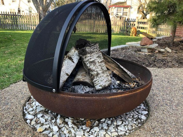 Pivot Spark Screen For 48" Diameter Fire Pit - Carbon Steel 3
