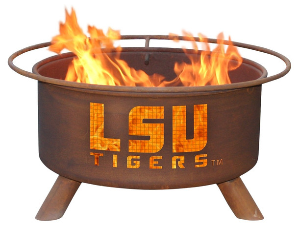 Patina Products - LSU University College Fire Pit - F221 Iron Fire Pit - Steel Fire Pit The Fire Pit Store