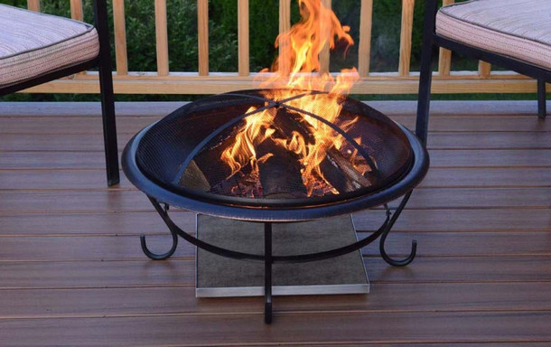 Deck Protect 24 inch by 24 inch Black Fire Pit Pad and Rack - DPB3002 Fire Pit Accessories The Fire Pit Store Deck Protect 24 inch by 24 inch Black Fire Pit Pad and Rack - DPB3002 Fire Pit Accessories The Fire Pit Store