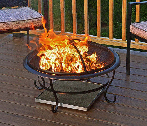 Deck Protect 16 inch by 16 inch Fire Pit Pad and Rack - DP2002 Fire Pit Accessories The Fire Pit Store Deck Protect 16 inch by 16 inch Fire Pit Pad and Rack - DP2002 Fire Pit Accessories The Fire Pit Store