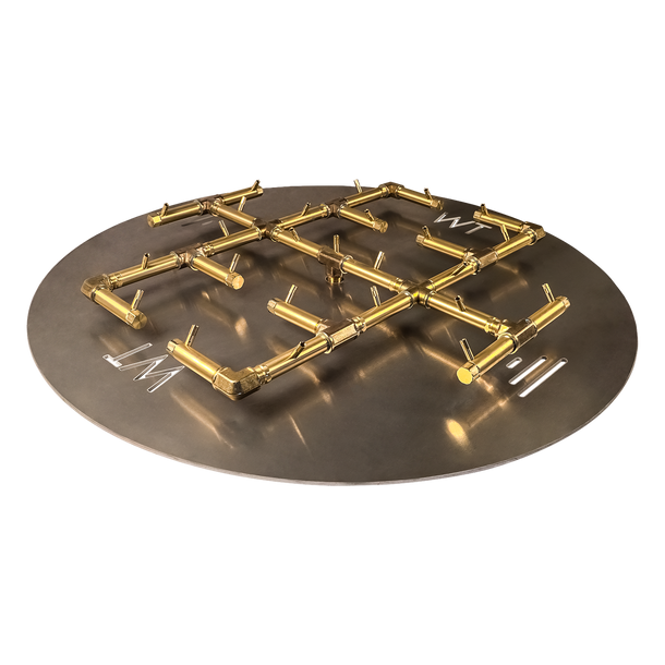 Warming Trends Crossfire Burner 300K BTU Natural Gas or LP Burner and 42" Plate - CFB300-ALPL42 Fire Pit Gas Burner The Fire Pit Store Warming Trends Crossfire Burner 300K BTU Natural Gas or LP Burner and 42" Plate - CFB300-ALPL42 Fire Pit Gas Burner The Fire Pit Store