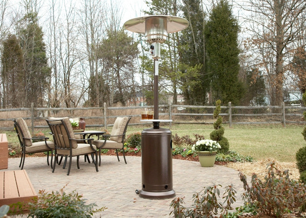 TFPS Patio Heaters 87'" Hammered Bronze Patio Heater with Table - TFPS-HLDS01-CGT Patio Heater The Fire Pit Store