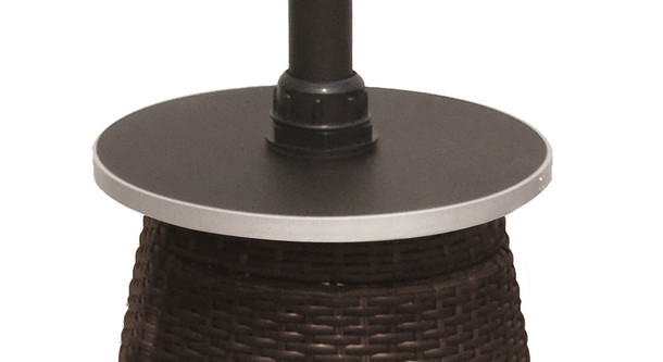 TFPS Patio Heaters 87" Tall Outdoor Resin Wicker Patio Heater with Table- TFPS-HLDS01-WHDK Patio Heater The Fire Pit Store