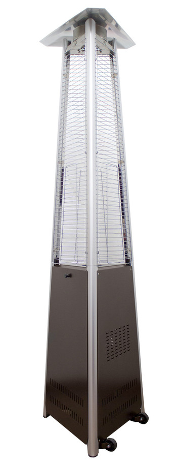 TFPS Patio Heaters 94" Tall Commercial Triangle Glass Tube Heater - Hammered Bronze Patio Heater - TFPS-HLDS01-CGTHG Patio Heater The Fire Pit Store