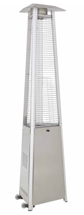 TFPS Patio Heaters 94" Tall Commercial Triangle Glass Tube Heater - Stainless Steel Patio Heater - TFPS-HLDS01-CGTSS Patio Heater The Fire Pit Store