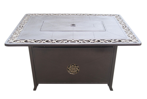 TFPS Rectangle Cast Aluminum Decorative Scroll Design Fire Pit Table - TFPS-FS-1212-T-10 Fire Pit Table The Fire Pit Store TFPS Rectangle Cast Aluminum Decorative Scroll Design Fire Pit Table - TFPS-FS-1212-T-10 Fire Pit Table The Fire Pit Store