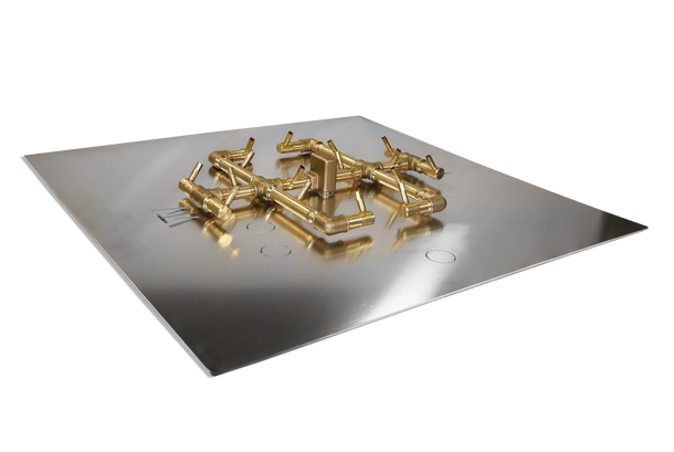 Warming Trends Crossfire 180K BTU Natural Gas or LP Burner System 30" Plate and Key Valve Kit - CFB180ALPL30CFLKV34FIT180 Fire Pit Gas Burner The Fire Pit Store 1