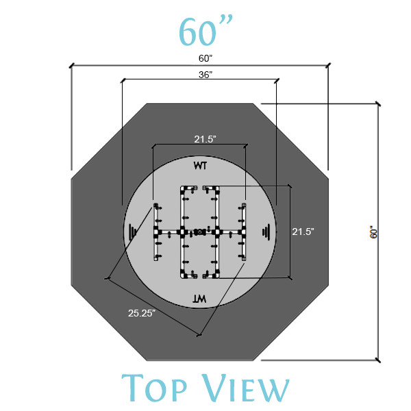 Ready to Finish Warming Trends DIY Fire Pit Kit 60 inch Octagonal - Natural Gas or LP - FO60 Fire Pits The Fire Pit Store