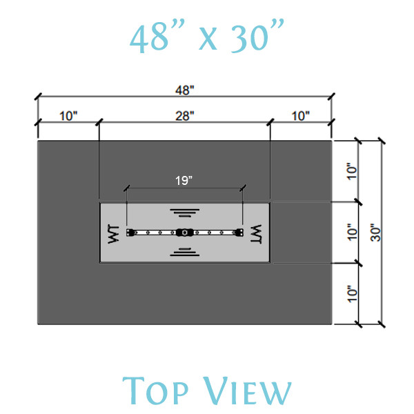 Ready to Finish Warming Trends DIY Fire Pit Kit 48 inch Rectangle - Natural Gas or LP - FR4830 Fire Pits The Fire Pit Store 4