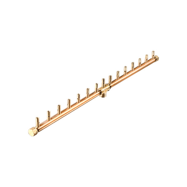 Warming Trends Crossfire 150K BTU Linear Brass 30” Burner System - Pan - Key Valve Kit Fire Pit Gas Burner The Fire Pit Store